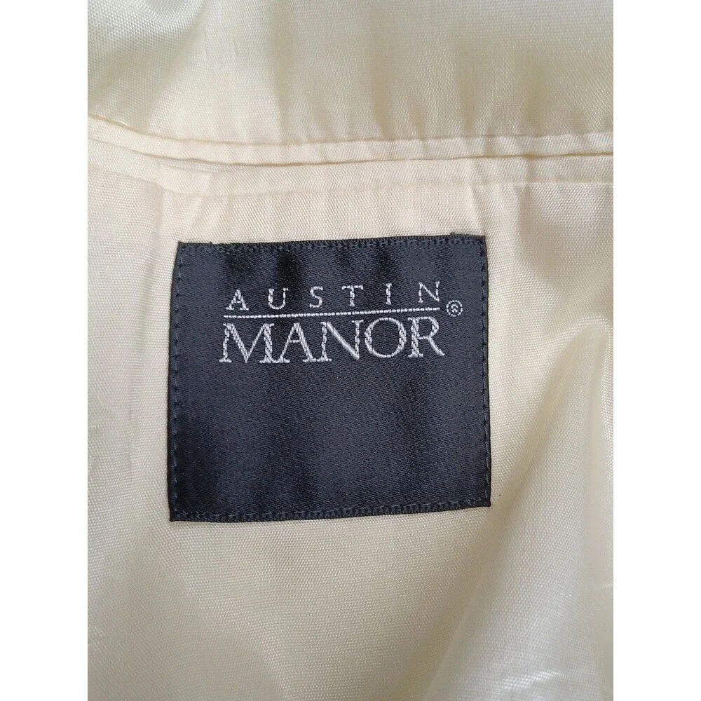 Vtg Austin Manor Blazer Men's Sz 48L Gray Tweed Wool Tweed